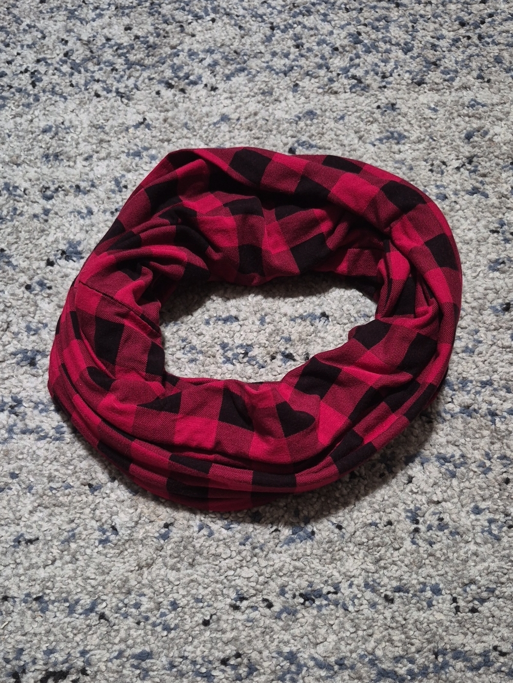 Red and Black Plaid Infinity Scarf